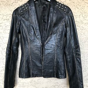 Sleek leather studded blazer